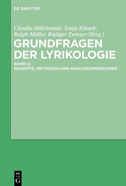 Produktbild: Grundfragen der Lyrikologie 2