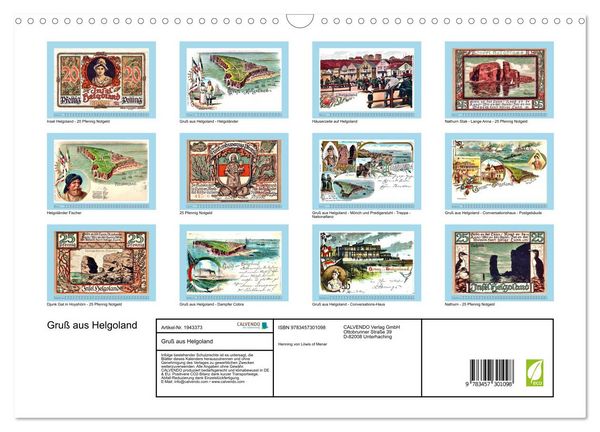 Produktbild: Gru&szlig; aus Helgoland (Wandkalender 2026 DIN A3 quer), CALVENDO Monatskalender