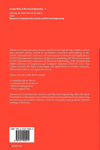Produktbild: Advances in Communication Systems and Electrical Engineering