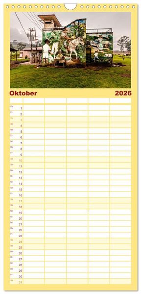 Produktbild: Familienplaner 2026 - W&auml;nde sprechen B&auml;nde mit 5 Spalten (Wandkalender, 21 x 45 cm) CALVENDO