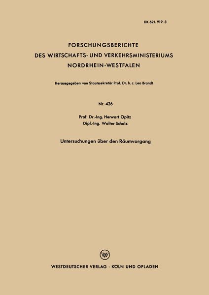 Produktbild: Untersuchungen &uuml;ber den R&auml;umvorgang