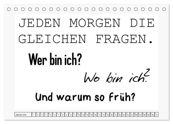 Produktbild: Typo-Kalender f&uuml;r das B&uuml;ro. Sarkasmus und fiese Spr&uuml;che (Tischkalender 2026 DIN A5 quer), CALVENDO Monatskalender