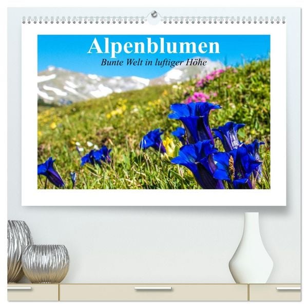 Produktbild: Alpenblumen. Bunte Welt in luftiger H&ouml;he (hochwertiger Premium Wandkalender 2026 DIN A2 quer), Kunstdruck in Hochglanz