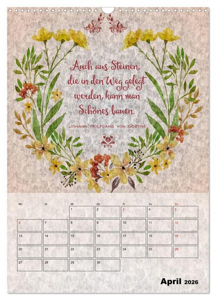 Produktbild: Lebensweisheiten zum Reflektieren (Wandkalender 2026 DIN A3 hoch), CALVENDO Monatskalender