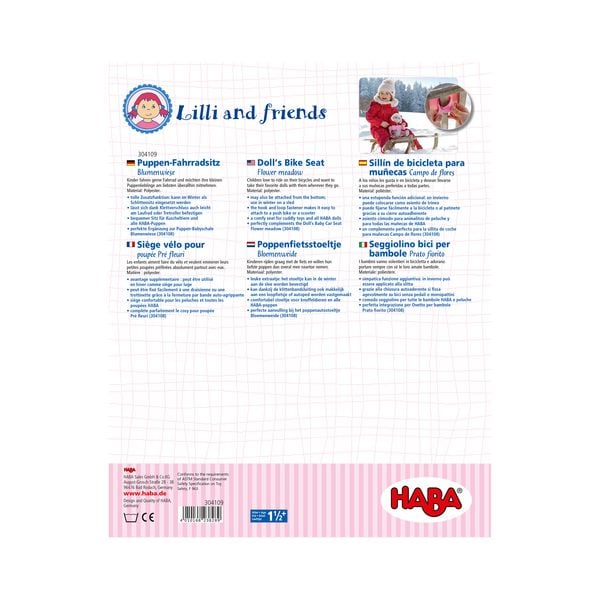 Produktbild: HABA Puppen-Fahrradsitz Blumenwiese