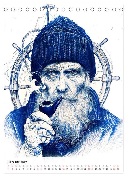Produktbild: Seem&auml;nner - Die See im Herzen (Tischkalender 2027 DIN A5 hoch), CALVENDO Monatskalender