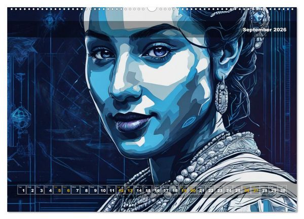 Produktbild: Yolanda's portraits, a graphic portfolio (Wall Calendar 2026 DIN A2 landscape), CALVENDO 12 Month Wall Calendar
