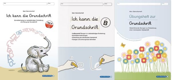 Produktbild: Ich kann die Grundschrift Teil A und B und das &Uuml;bungsheft Ich kann richtig sch&ouml;n schreiben