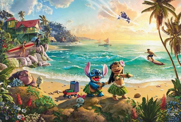 Produktbild: Schmidt 56557 - Disney, Lilo & Stitch, Puzzle mit Poster, 200 Teile aus NATPAX&reg; Graspappe