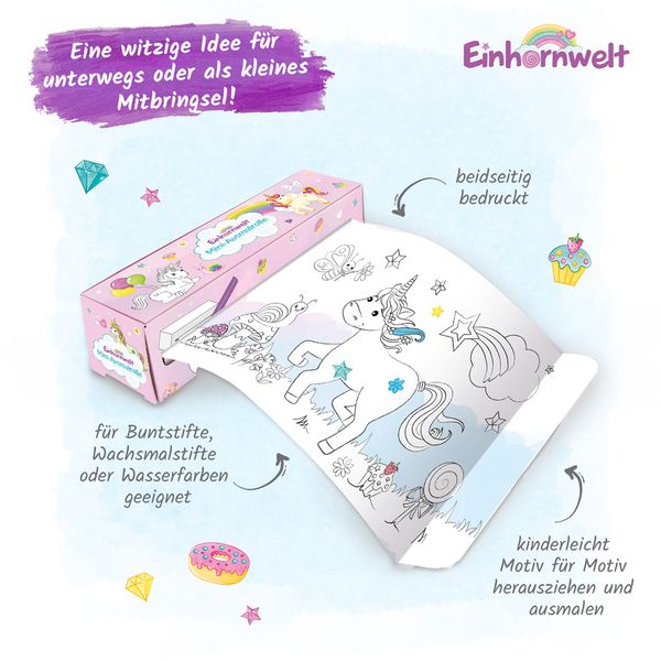 Produktbild: Tr&ouml;tsch Mini-Ausmalrolle Einhornwelt