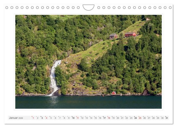Produktbild: Norwegen. Sognefjord - Aurlandsfjord - Geirangerfjord - Stavanger (Wandkalender 2026 DIN A4 quer), CALVENDO Monatskalender