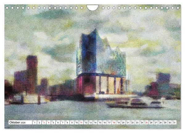 Produktbild: Pointilistische Weltreise (Wandkalender 2026 DIN A4 quer), CALVENDO Monatskalender