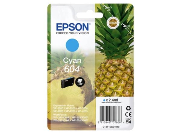 Epson Druckerpatrone T10G2, 604 Original Cyan C13T10G24010