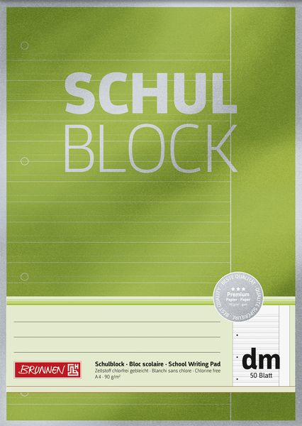 Produktbild: Brunnen Schulblock A4 Lin dm 50Bl Premium