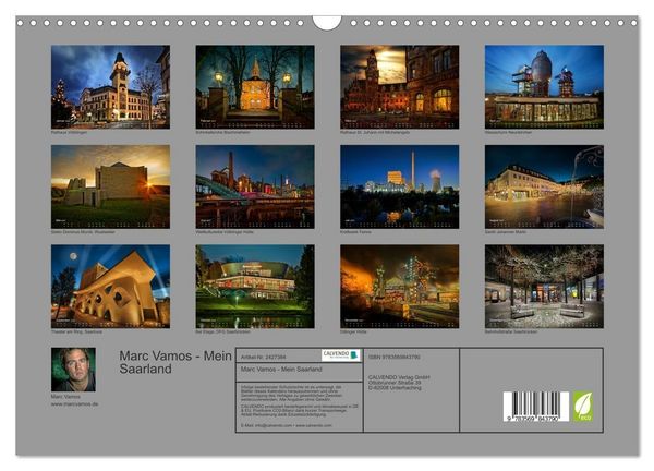 Produktbild: Marc Vamos - Mein Saarland (Wandkalender 2027 DIN A3 quer), CALVENDO Monatskalender