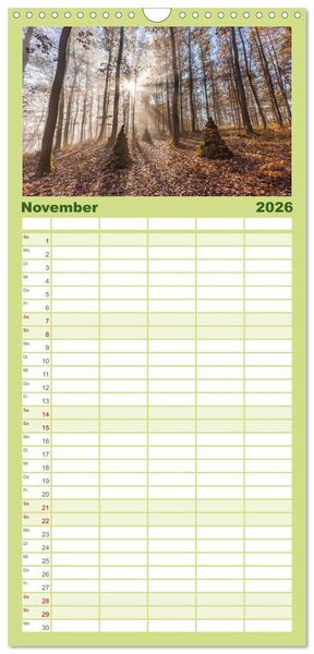 Produktbild: Familienplaner 2026 - Naturparadies Pf&auml;lzerwald mit 5 Spalten (Wandkalender, 21 x 45 cm) CALVENDO