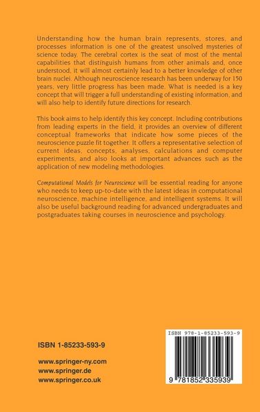 Produktbild: Computational Models for Neuroscience