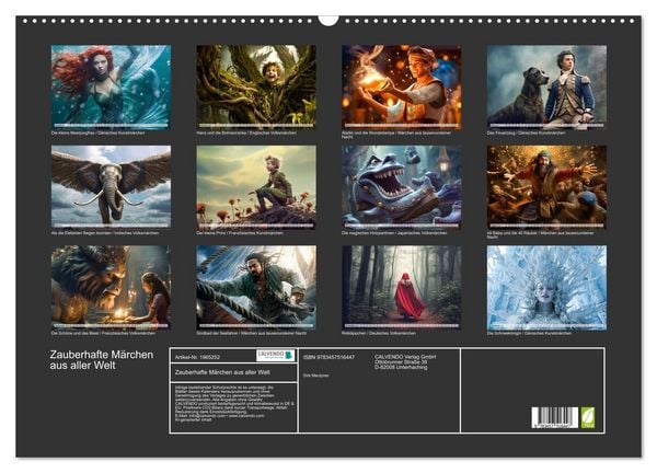 Produktbild: Zauberhafte M&auml;rchen aus aller Welt (Wandkalender 2026 DIN A2 quer), CALVENDO Monatskalender