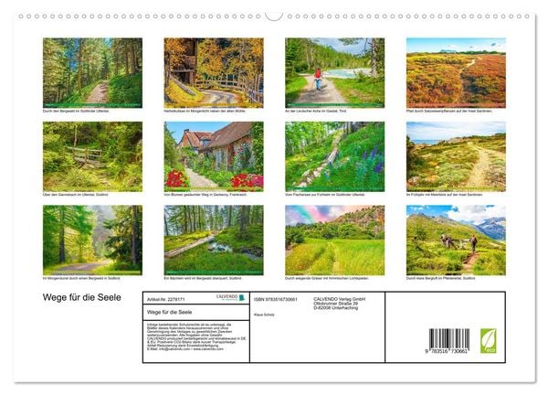 Produktbild: Wege f&uuml;r die Seele (hochwertiger Premium Wandkalender 2026 DIN A2 quer), Kunstdruck in Hochglanz