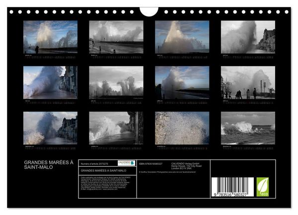 Produktbild: GRANDES MAR&Eacute;ES &Agrave; SAINT-MALO (Calendrier mural 2026 DIN A4 vertical), CALVENDO calendrier mensuel