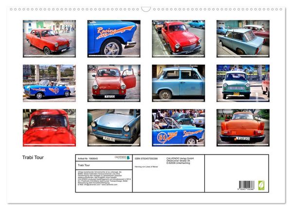Produktbild: Trabi Tour (Wandkalender 2026 DIN A2 quer), CALVENDO Monatskalender