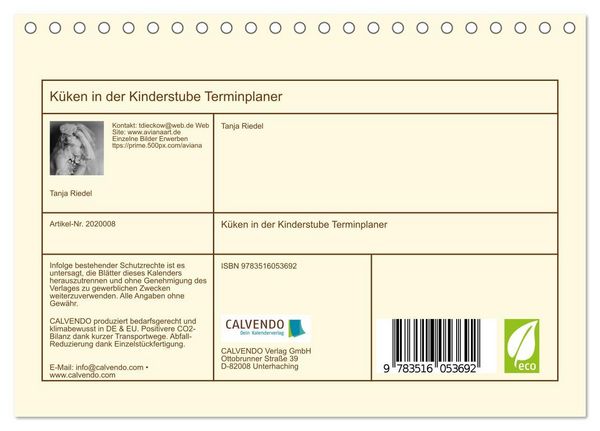 Produktbild: K&uuml;ken in der Kinderstube Terminplaner (Tischkalender 2026 DIN A5 quer), CALVENDO Monatskalender