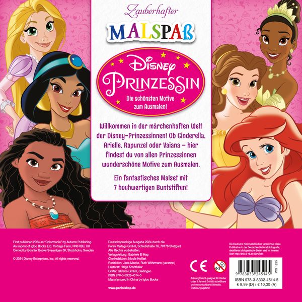 Produktbild: Disney Prinzessin: Zauberhafter Malspa&szlig; &ndash; Die sch&ouml;nsten Motive zum Ausmalen