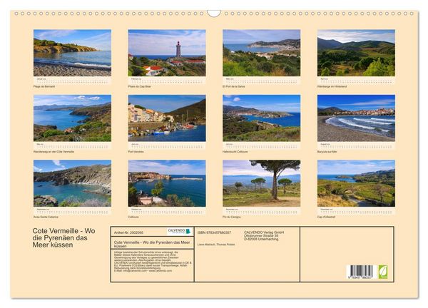 Produktbild: Cote Vermeille - Wo die Pyren&auml;en das Meer k&uuml;ssen (Wandkalender 2026 DIN A2 quer), CALVENDO Monatskalender