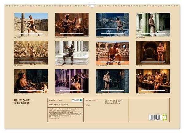 Produktbild: Echte Kerle &ndash; Gladiatoren (Wandkalender 2027 DIN A2 quer), CALVENDO Monatskalender