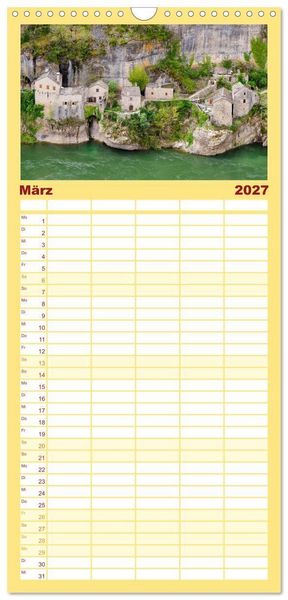 Produktbild: Familienplaner 2027 - Cevennen - Sch&ouml;ne alte Welt mit 5 Spalten (Wandkalender, 21 x 45 cm) CALVENDO