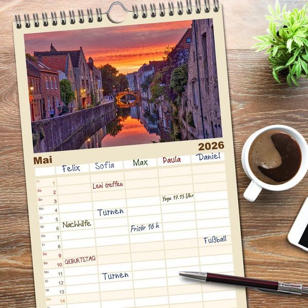 Produktbild: Familienplaner 2026 - Belgien - Grafschaft Flandern mit 5 Spalten (Wandkalender, 21 x 45 cm) CALVENDO