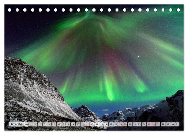 Produktbild: Aurora Borealis: Polarlichter in Norwegen (Tischkalender 2026 DIN A5 quer), CALVENDO Monatskalender