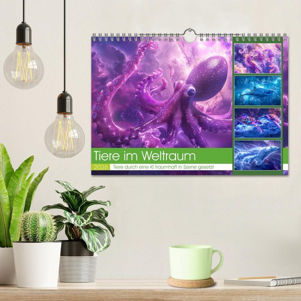 Produktbild: Tiere im Weltraum (Wandkalender 2026 DIN A4 quer), CALVENDO Monatskalender
