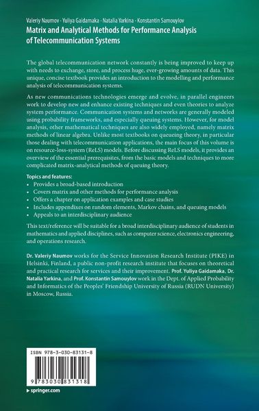 Produktbild: Matrix and Analytical Methods for Performance Analysis of Telecommunication Systems