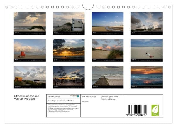 Produktbild: Strandimpressionen von der Nordsee (Wandkalender 2026 DIN A4 quer), CALVENDO Monatskalender