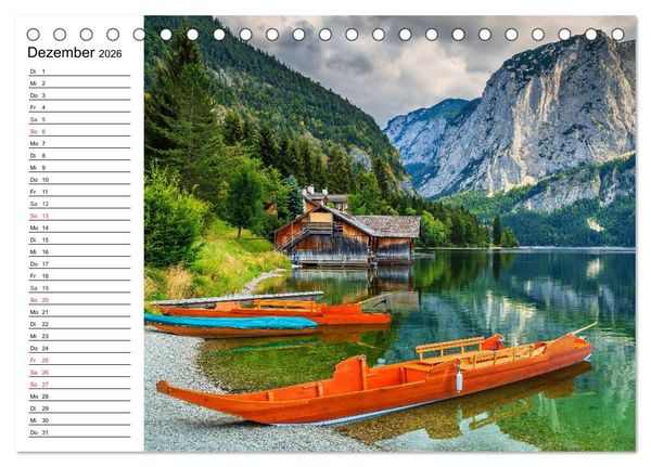 Produktbild: &Ouml;sterreich. Gr&uuml;&szlig;e vom Land der Berge und Seen (Tischkalender 2026 DIN A5 quer), CALVENDO Monatskalender