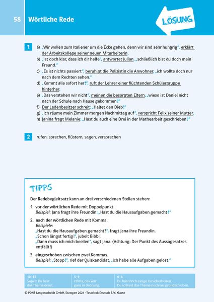 Produktbild: PONS Der gro&szlig;e Testblock Deutsch 5./6. Klasse