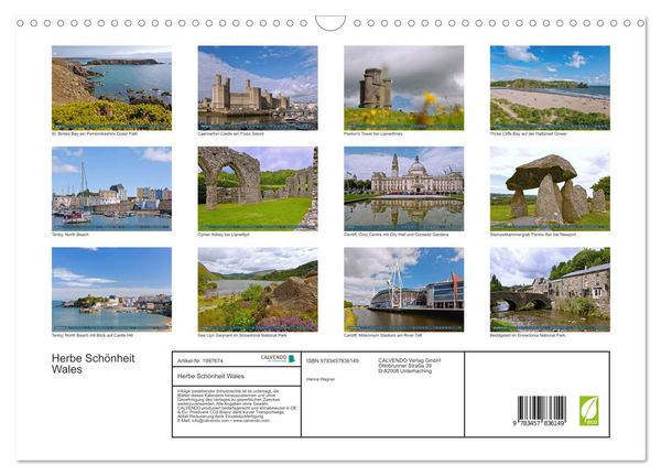 Produktbild: Herbe Sch&ouml;nheit Wales (Wandkalender 2026 DIN A3 quer), CALVENDO Monatskalender