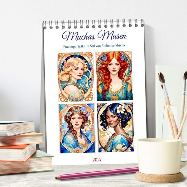 Produktbild: Muchas Musen (Tischkalender 2027 DIN A5 hoch), CALVENDO Monatskalender