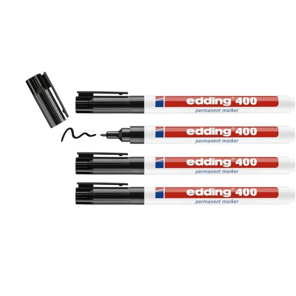 Produktbild: edding 400 Permanentmarker, 1mm, 4er Set schwarz