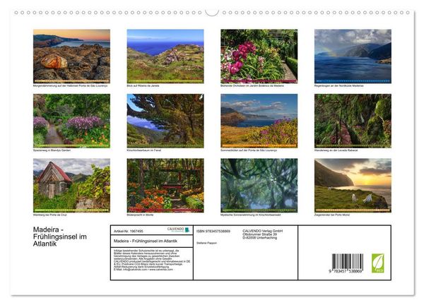Produktbild: Madeira - Fr&uuml;hlingsinsel im Atlantik (hochwertiger Premium Wandkalender 2026 DIN A2 quer), Kunstdruck in Hochglanz
