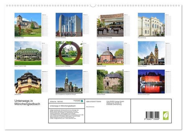 Produktbild: Unterwegs in M&ouml;nchengladbach (hochwertiger Premium Wandkalender 2026 DIN A2 quer), Kunstdruck in Hochglanz