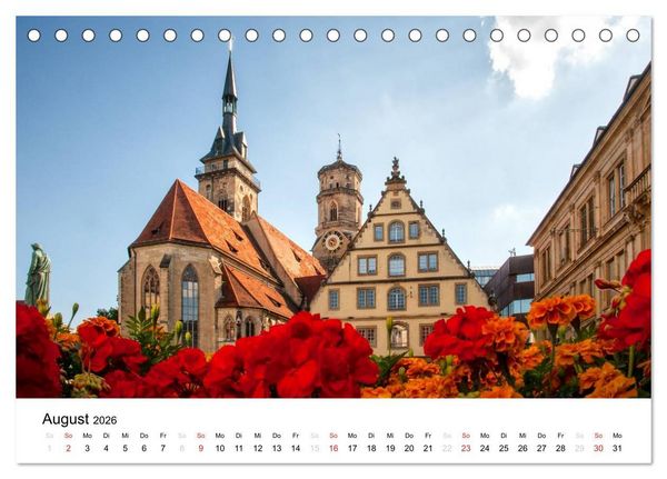 Produktbild: stadtansichten stuttgart (Tischkalender 2026 DIN A5 quer), CALVENDO Monatskalender