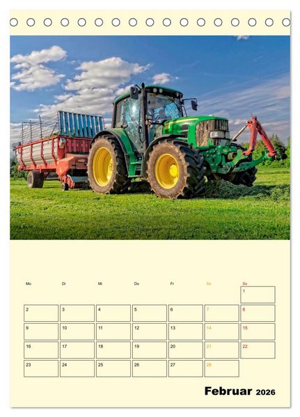 Produktbild: Traktor Giganten (Tischkalender 2026 DIN A5 hoch), CALVENDO Monatskalender
