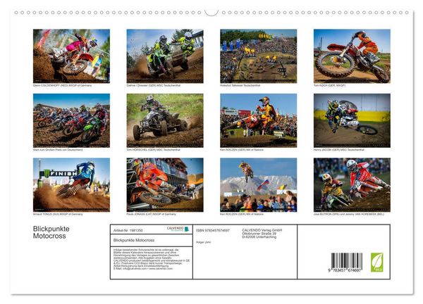 Produktbild: Blickpunkte Motocross (hochwertiger Premium Wandkalender 2026 DIN A2 quer), Kunstdruck in Hochglanz