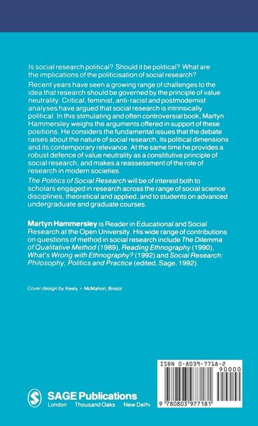 Produktbild: The Politics of Social Research