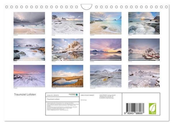 Produktbild: Traumziel Lofoten (Wandkalender 2026 DIN A4 quer), CALVENDO Monatskalender