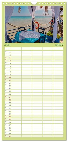 Produktbild: Familienplaner 2027 - Zakynthos und Kefalonia Trauminseln im Ionischen Meer mit 5 Spalten (Wandkalender, 21 x 45 cm) CALVENDO