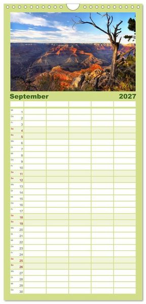 Produktbild: Familienplaner 2027 - Grand Canyon, Nationalpark mit 5 Spalten (Wandkalender, 21 x 45 cm) CALVENDO