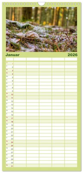 Produktbild: Familienplaner 2026 - Vielfalt am Waldboden mit 5 Spalten (Wandkalender, 21 x 45 cm) CALVENDO